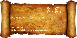 Klekler Sára névjegykártya