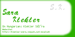sara klekler business card